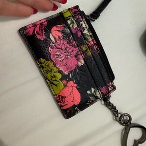 Floral Black Card Holder